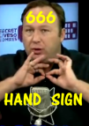 Alex Joness 666 hand sign